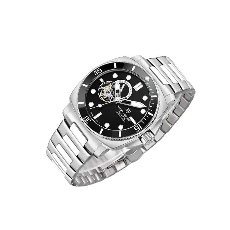 Pagani Design Open Heart Black Automatic Men's Watch-  PD-1736